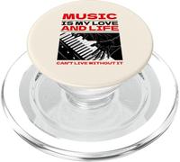 Music is My Love and Life (Graphique du Clavier) PopSockets PopGrip pour MagSafe