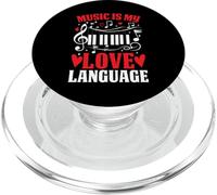 Music is My Love Language Drôle Saint-Valentin Musicien PopSockets PopGrip pour MagSafe