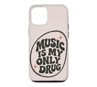 Music is My Only Drug Typographie rétro Amoureux de Musique Coque pour iPhone 12/12 Pro