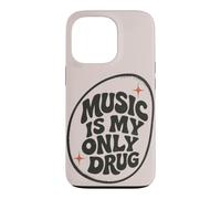 Music is My Only Drug Typographie rétro Amoureux de Musique Coque pour iPhone 13 Pro