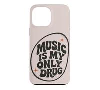 Music is My Only Drug Typographie rétro Amoureux de Musique Coque pour iPhone 13 Pro Max