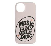 Music is My Only Drug Typographie rétro Amoureux de Musique Coque pour iPhone 14 Plus