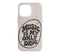 Music is My Only Drug Typographie rétro Amoureux de Musique Coque pour iPhone 14 Pro Max