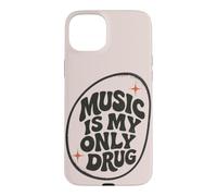 Music is My Only Drug Typographie rétro Amoureux de Musique Coque pour iPhone 15 Plus
