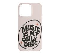 Music is My Only Drug Typographie rétro Amoureux de Musique Coque pour iPhone 15 Pro Max