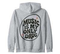 Music is My Only Drug Typographie rétro Amoureux de Musique Sweat à Capuche