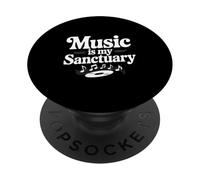 Music is My Sanctuary Rythmic Vibes for All Music Lovers PopSockets PopGrip Adhésif