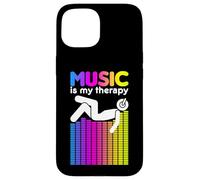 Music is My Therapy Égaliseur DJ Rainbow Sound Engineer Coque pour iPhone 15