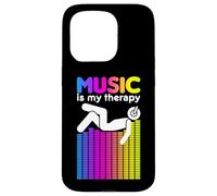 Music is My Therapy Égaliseur DJ Rainbow Sound Engineer Coque pour iPhone 15 Pro