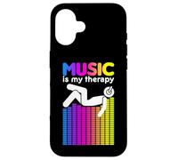Music is My Therapy Égaliseur DJ Rainbow Sound Engineer Coque pour iPhone 16
