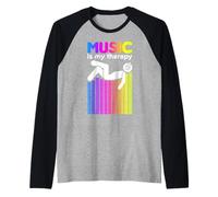 Music is My Therapy Égaliseur DJ Rainbow Sound Engineer Manche Raglan