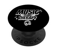Music is My Therapy Musiciens Casque Musique Memes PopSockets PopGrip Adhésif