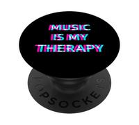 Music is My Therapy Techno Rave Club Festival EDM Party PopSockets PopGrip Adhésif