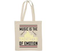 Music is the shorthand of emotion Artist Slogan Natural Cotton Tote Bag Blanc