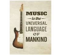Music Is The Universal Language Of Mankind: Blank Music Journal For Guitar Music - Notes Guitar Tab Notebook Size 8.5"X11" - 120 Pages Vol.10 (Music Notebook)