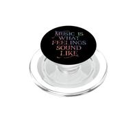 Music is What Feelings Sound Like Rainbow Letters PopSockets PopGrip pour MagSafe