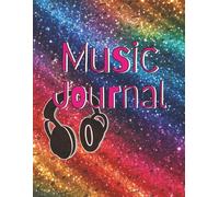 Music Journal: Fun Rainbow Rock Sheet Music Manuscript Notebook for Girls | Blank Music Paper | 100 Wide Staff Pages | 8.5” x 11” | Ages 8-12