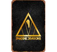 Music Legends Imagine Dragon Plaque en métal Vintage Art Décoration murale 30,5 x 20,3 cm