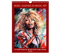 Music legends in magic art (Wall Calendar 2026 DIN A4 portrait), CALVENDO 12 Month Wall Calendar: A must have for all art and music lovers
