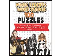 Music Legends: Words search 100 puzzles across eras and genres 80s, 90s, 2000s, Rock, Pop & more: Large Print Brain Games for Adults | Fun Music ... Rock, Pop and Music Lovers of All Ages