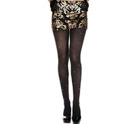 Music Legs collant semi opaque noir avec strass - MH37011BLK - TU - OS, Noir