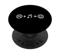 Music Makes Happy Funny Musicien Player Fan Lover Homme Femme PopSockets PopGrip Adhésif