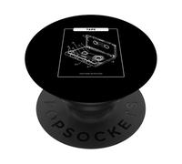 Music Makes My Heart Beat Ruban adhésif Motif Cassette rétro PopSockets PopGrip Adhésif