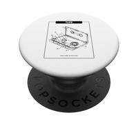 Music Makes My Heart Beat Ruban adhésif Motif Cassette rétro PopSockets PopGrip Adhésif