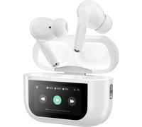 Music Man BT-X72 Oreillette Bluetooth Stereo blanc Noise Cancelling affichage de la charge de la batterie, micro-casque, boîtier