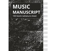 Music Manuscript Book: Music writing notebook | Wide staff music manuscript paper | Staff Manuscript pad | 100 blank tablature sheet | 12 Staves Per Page | 8.5 x 11 inches