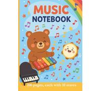 Music Manuscript Notebook: 10 Staves, 200 Pages - Fun Cover for Kids & Adults: Blank Sheet Music Book for Children, Beginners & Musicians | Ideal for Piano, Guitar, School & Home Composition