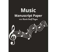 Music Manuscript Paper Black Cover: Blank Sheet Music Paper | Staff Paper Music Composition Notebook | Notebook Song Writing | 100 Pages 7 Staves | 8.5x11 Inches