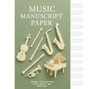 Music Manuscript Paper: Blank Sheet Music Composition | 12 Staves per Page Notebook | Origami-Designed Cover | Music Writing Pad | 120 pages | 8.5x11 inches