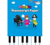 Music Manuscript Paper: Cute Wide Staff Notebook for Kids | Large 8.5" x 11" | 64 Pages | 6 Staves per Page | Perfect for Piano & Ukulele Practice