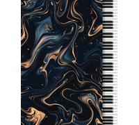 Music Manuscript Paper: Marble Graphic Cover: Blank Music Notebook | 100 Pages | 8.5x11 Inches | 7 Staves | Marble Style Cover | Staff Paper Notebook | Music Composition Pad