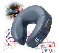 Music Master Coussin rond en forme de croissant haute fidélité pour le visage - Coussin de massage Bluetooth - Appui-tête musical - Support de cou musical pour tables de massage, bleu roi