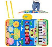 Music Mat - Toddler Piano Play Pad, Jazz Drum & Sound Learning Toy, Educational Baby Rug for Early Childhood Development, Preschool Boys Girls, Bedroom Living Room & Travel