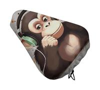 Music Monkey Housse de selle de vélo imperméable à l'eau et à la poussière Coussin de selle de vélo doux avec cordon de serrage pour homme et femme