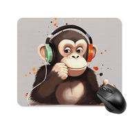 Music Monkey Tapis de souris carré portable avec base en caoutchouc antidérapant 25 x 30 cm Tapis de souris de jeu ultra fin pour ordinateur portable Accessoires de bureau
