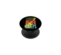 Music Never Sleeps Guitare Basse rétro années 80 PopSockets PopGrip Adhésif