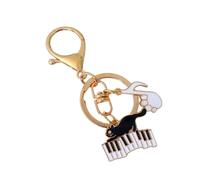 Music Note Keyrings Fashion Music Cats Keychains Chats Piano Keychain Auto Keychain pour sacs Décoration Voitures Porte-clés Note de musique Porte-clés Musique Chat Charme, d