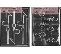 Music Note Lollies Chocolate Molds With Candy Making Instruction by MOLDS AND THINGS