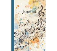 Music Notebook: Colourful Watercolour Music Notebook with 120 Cream Lined Pages - Creative Journal for Musicians, Songwriters & Music Lovers