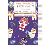 Music Notebook for Kids with Theory Guide: with Easy to Use Wide Rule 6 Stave Pages for Children to Learn about Music Theory, Composing, Songwriting ... 100 Pages... Gift for Beginner Musicians