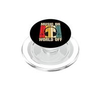 Music on World Off Casque rétro Vintage Coucher de Soleil PopSockets PopGrip pour MagSafe