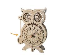 Music Park 3D Puzzle Owl Horloge Modèle Kits Signe du Zodiaque Horloge DIY Kit de modélisation mécanique en Bois pour Adultes Décoration de Bureau Décoration d'intérieur Cadeau créatif pour Elle