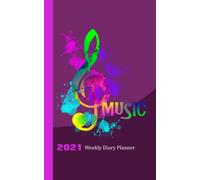 Music Rainbow Graphic: Modern Arty Cover On 2021 Weekly One Year Diary Planner Plus Note Book Pages January To December