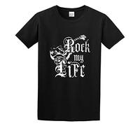 Music Rock My Life Guitar Men's Cotton T-Shirt Black Shirt Top Tee M