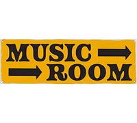 Music Room Plaque fine en étain 30,5 x 10,1 cm