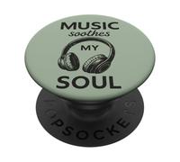 Music Soothes Soul Casque Guitare Vintage PopSockets PopGrip Adhésif